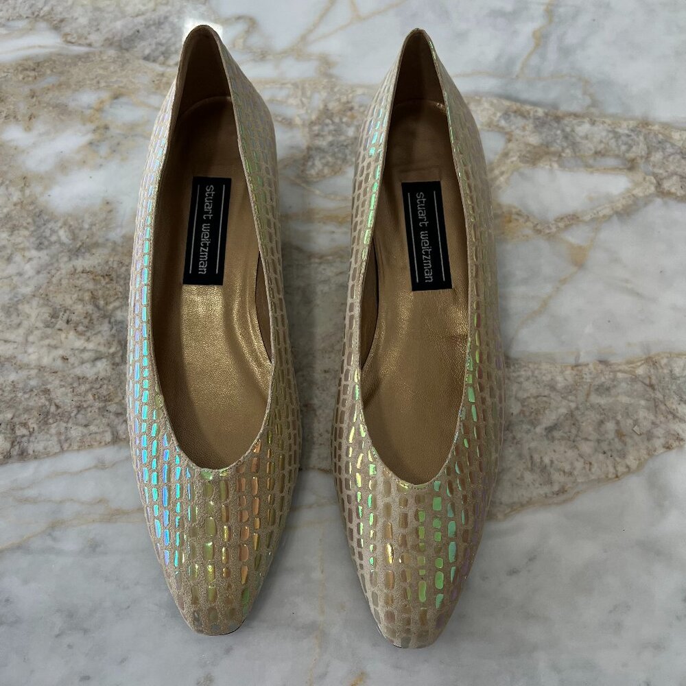 Stuart Weitzman Iridescent Shimmer Vintage Courts Flats